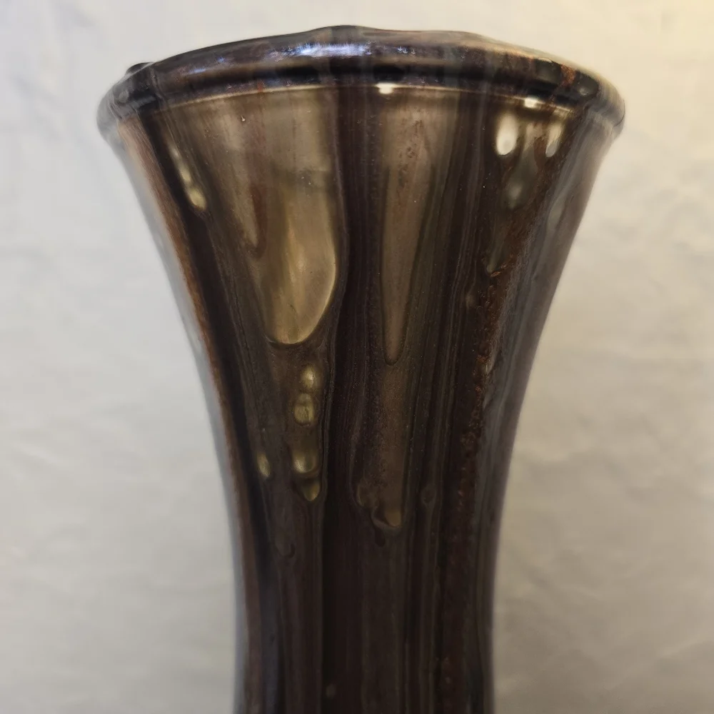 HANDCRAFTED Upcycled Glass Vase HANDPAINTED Abstract Tabletop Art Decor - Picture 12 of 17